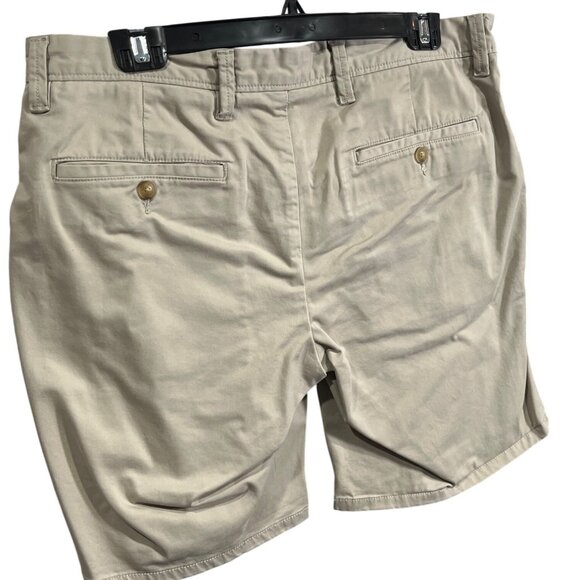 Mens Open Edit Beige Cotton-Blend Shorts 32W Casual Fit 74L - Picture 2 of 8